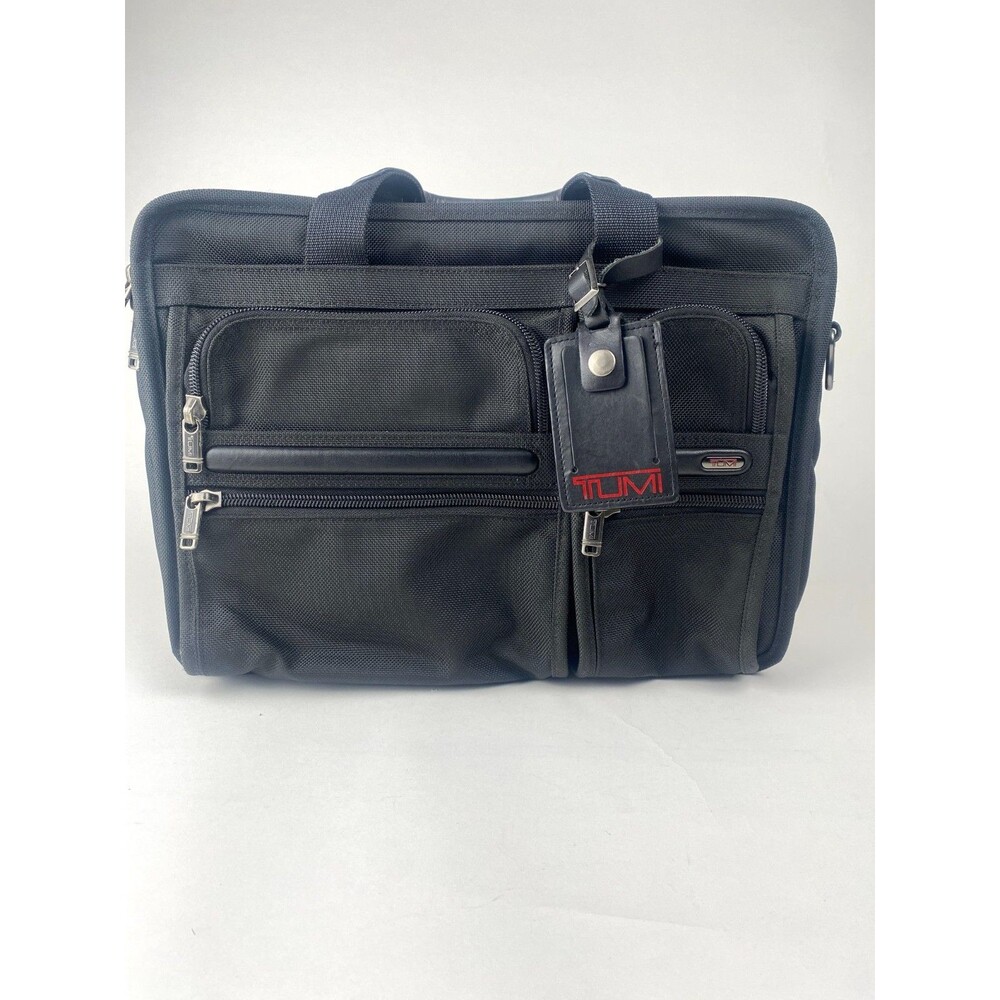 TUMI Alpha 26114DH Black Ballistic Nylon Laptop Briefcase Business Bag